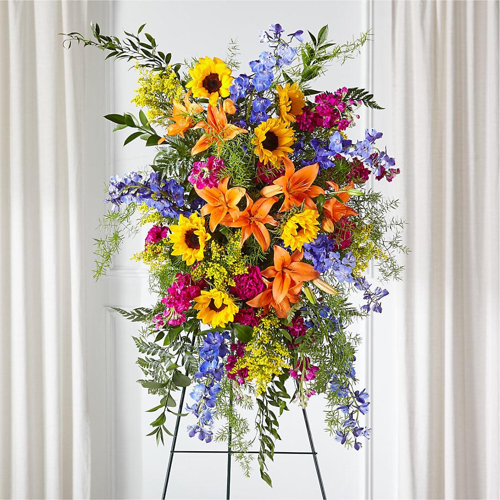 Sunlit Memories Standing Spray (Standard) – FLOWERS & GIFTS AT ROTH'S, Salem OR