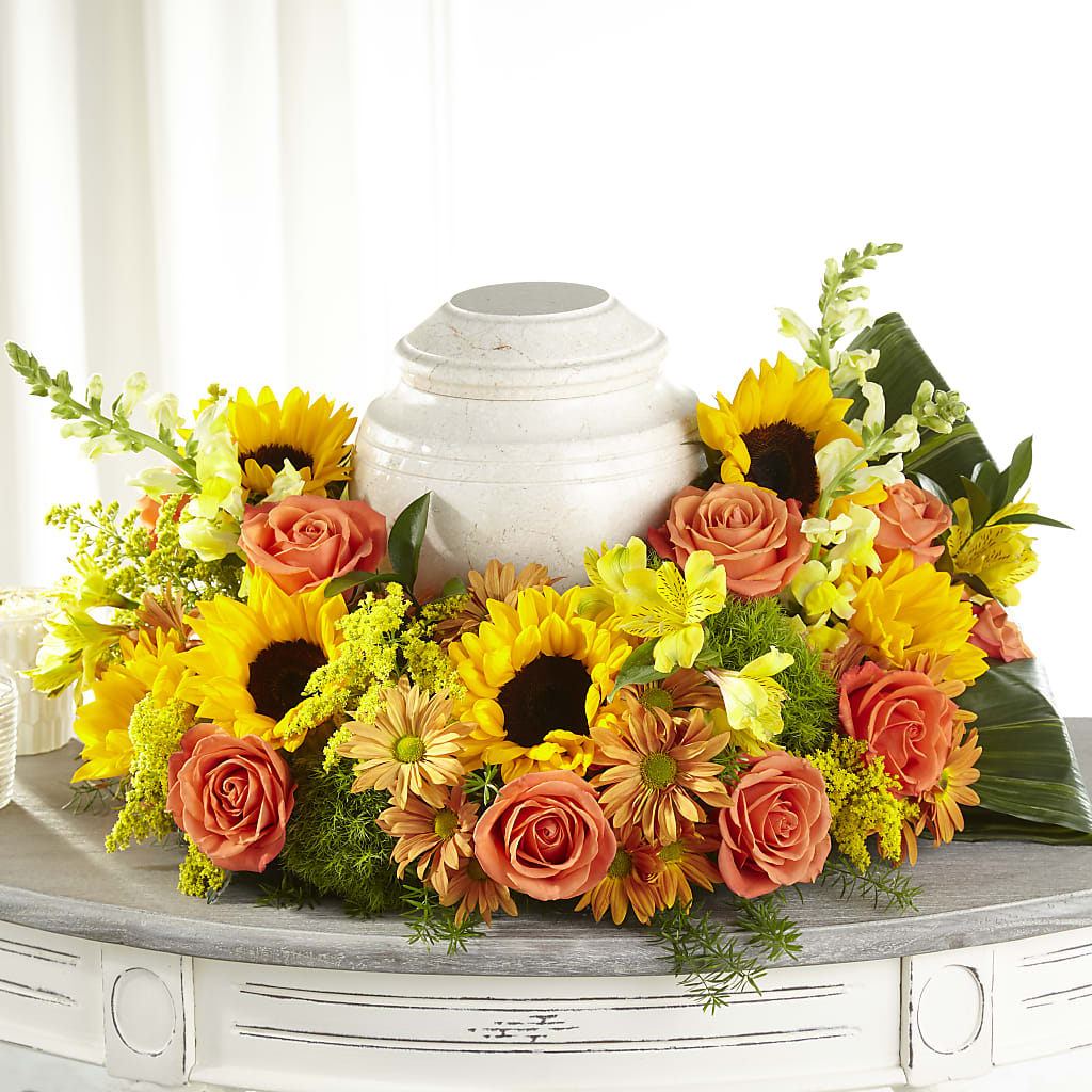 Faithful Sunflower Cremation Adornment – FLOWERS & GIFTS AT ROTH'S, Salem OR
