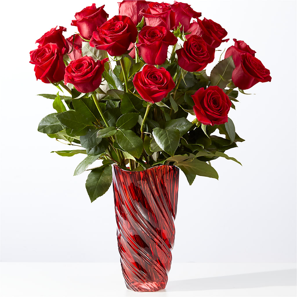 Classic Love Red Rose Bouquet with Luxe Swirl Vase – FLOWERS & GIFTS AT ROTH'S, Salem OR