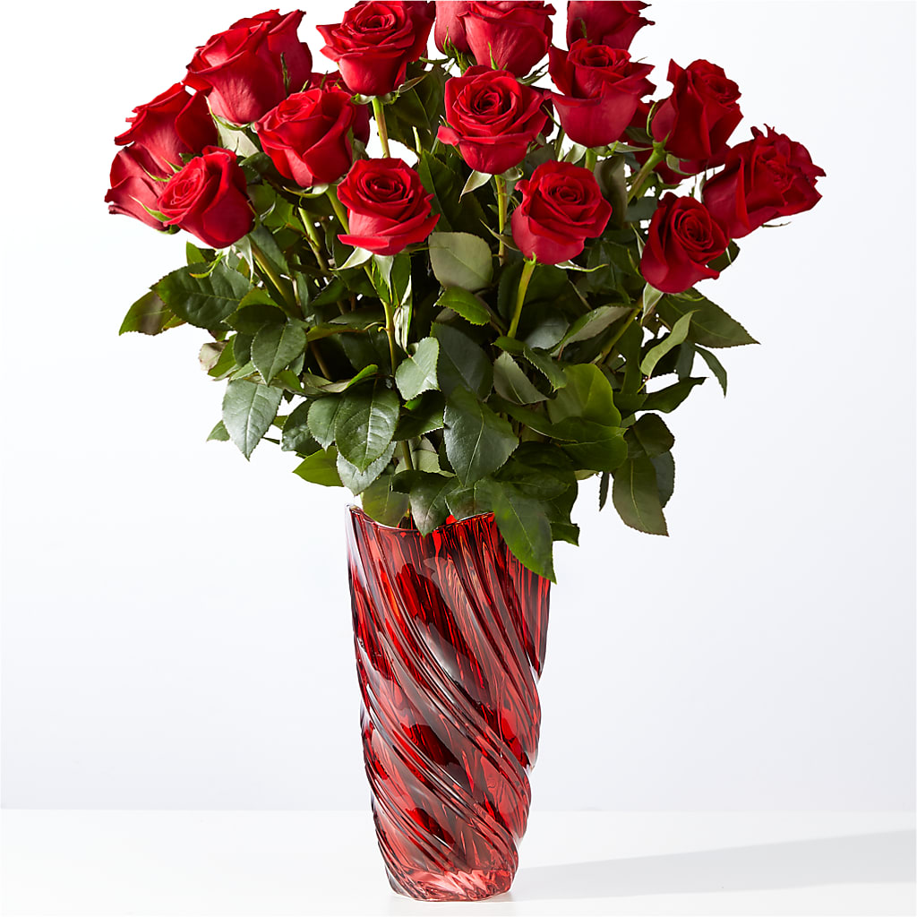 Classic Love Red Rose Bouquet with Luxe Swirl Vase – FLOWERS & GIFTS AT ROTH'S, Salem OR