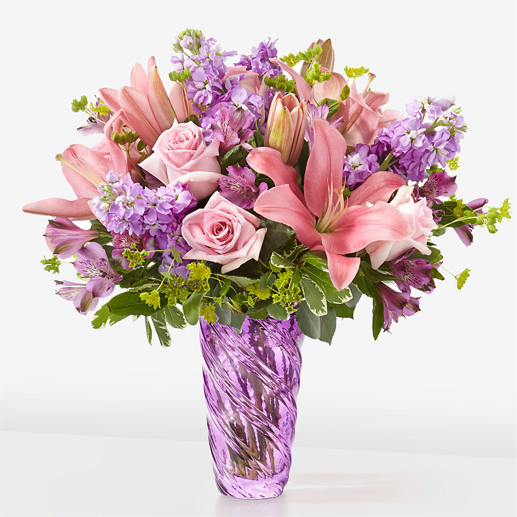 Precious Petals Bouquet with Luxe Swirl Vase – FLOWERS & GIFTS AT ROTH'S, Salem OR