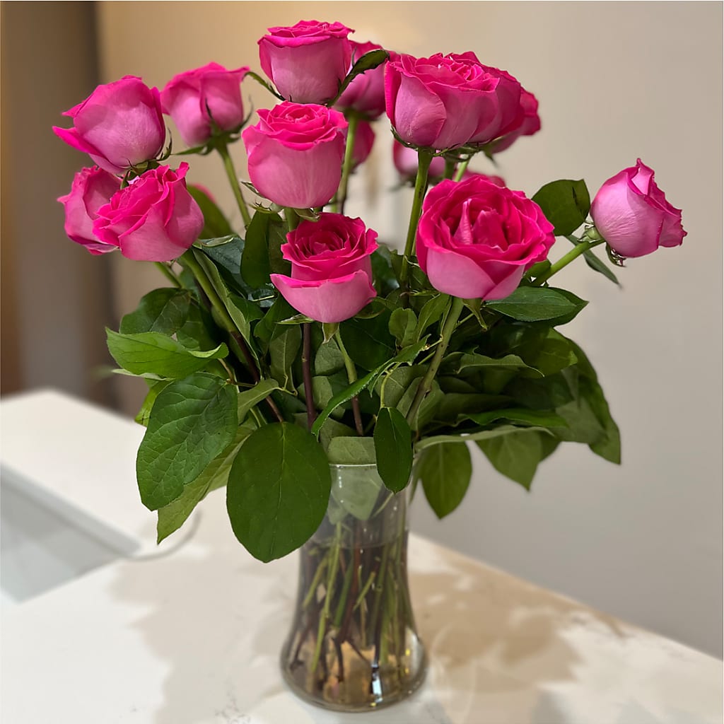 Long Stem Pink Rose Bouquet – FLOWERS & GIFTS AT ROTH'S, Salem OR
